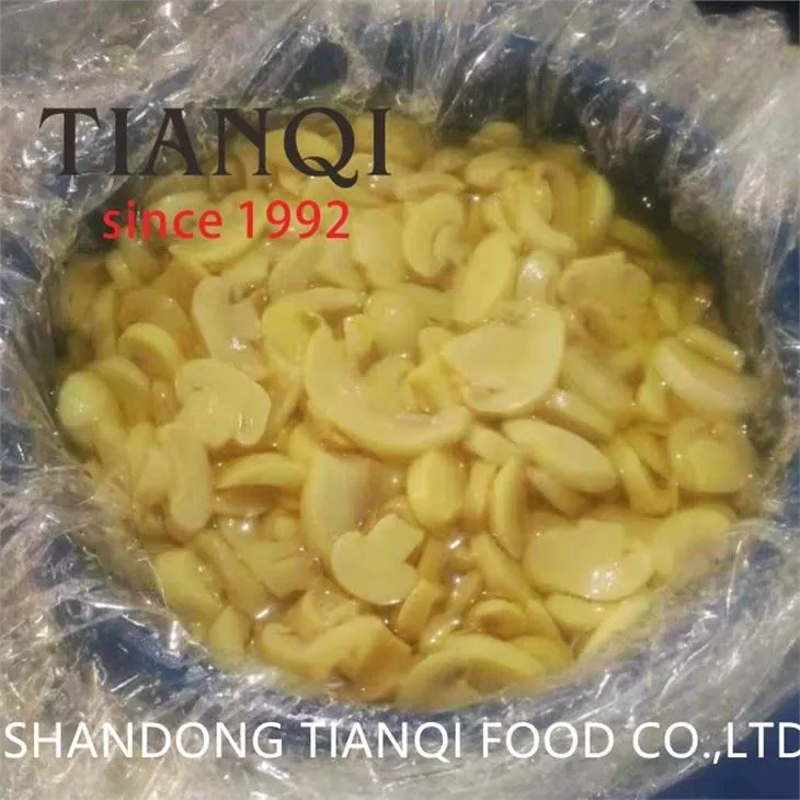 Best sliced white champignon mushroom in SO2 In drums